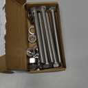 1/2-13 x 5 (5 Sets) Stainless Steel Hex Bolts Screws with Nuts Flat Washers Lock Washers, 304 SS 18-8, Hexagon Head, Fully Machine Threaded, Bright Finish