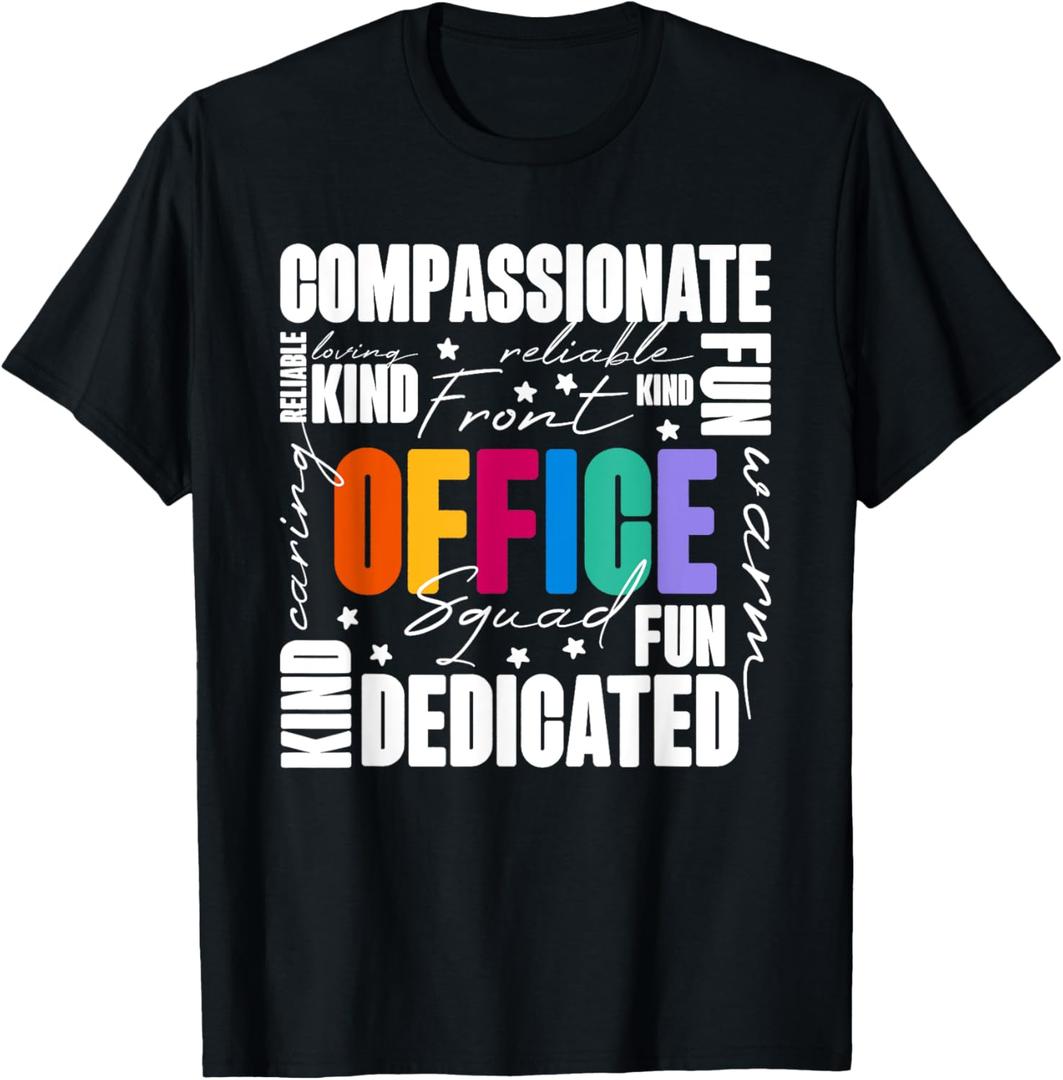 Office Squad, Office Staff Team T-Shirt (Small, Black)