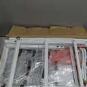 Vagusicc Night Stand with Charging Station, LED Nightstand for Bedroom, White Bedside Table with 3 Fabric Drawers, End Table Side Table with USB Ports and Outlets, Bed Side Table for Bedroom, White (1 Piece)