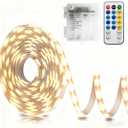 echosari Strip Lights Battery Operated, 16.5Ft 150 LED 2835 SMD Closet Strip Lights with Remote for Bedroom, Kitchen, Cabinet Dcor (Warm White)