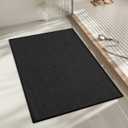 chakme Bathroom Rugs Mat 24x17, Ultra Thin Non Slip Bath Mat Small Quick Dry Absorbent Bath Mat for Bathroom Floor, (Black, 24"x17")