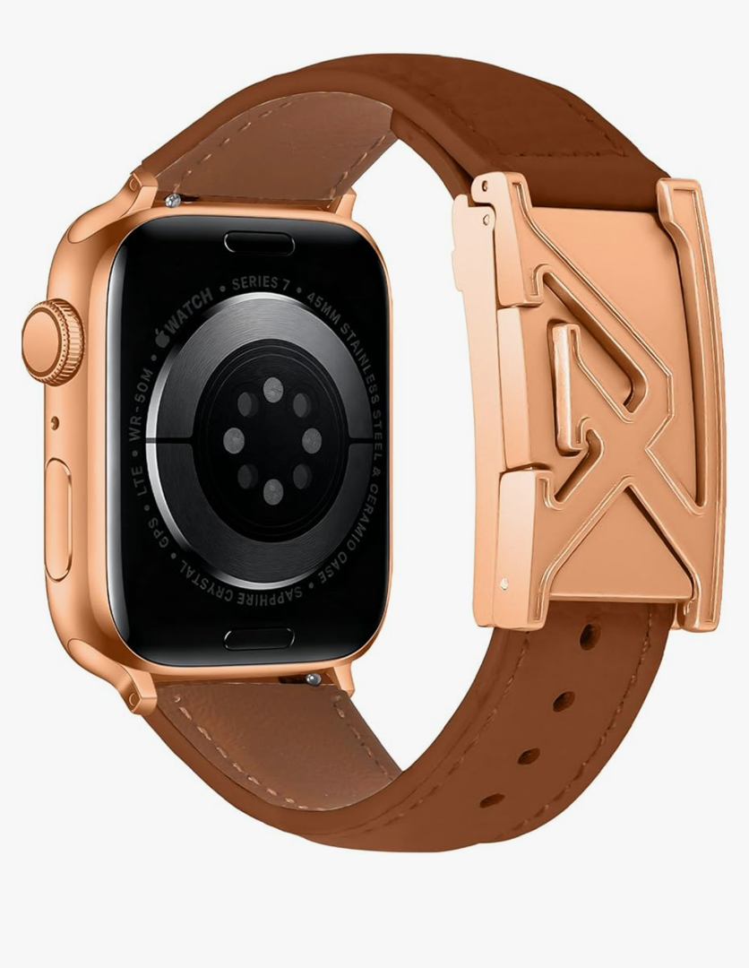 Leather Magnetic Band Compatible with Apple Watch Bands 38mm 40mm 41mm 42mm 44mm 45mm 46mm 49mm, Top Grain Genuine Leather iWatch band, Designer Dressy Luxury Strap for Women Men