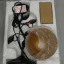 Touch Control Table Lamp with 2 USB Charging Ports, 3-Way Dimmable Bedside Nightstand Lamps, Amber Glass Shade Vintage Rural Leaf Lamp for Living Room, Bedroom, Dresser, LED Bulb Included (Bronze)