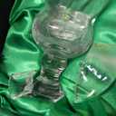 Vintage Crystal Absinthe, Sambuca, Raki, Pastis, Ouzo Glasses | Set of 4 | Short Stemmed 6.5 oz Goblets with Bubble Reservoir for Drinking Green Fairy | Handblown Small Wine Bistro Glassware