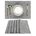 WAZAIGUR Placemats Set of 6 Cloth Woven Placemats Washable Non-Slip Dining Table Place Mats Kitchen Table Mats (Grey, 6)