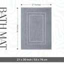 Feather & Stitch 2 Piece Towel Like Bath Mats (30x21 Inch) 100% Cotton Terry Bath Mats, Bathroom Shower Floor Mats [NOT A Bathroom Rug], Soft Absorbent Washable Mats (Grey)