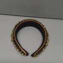 Rhinestone Padded Headband Baroque Crystal Embellished Hairbands Colorful Beaded Headbands Fashion Bejewelled HairHoop Accessory for Women Large Hair Hoop