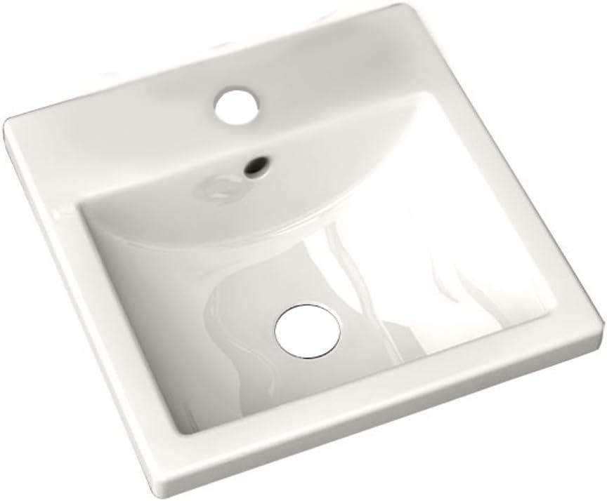 American Standard 642001.020 Studio Ceramic undermount Square Bathroom sink, 16.25" L x 16.25" W x 6.75" H, White