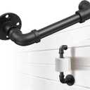 Industrial Toilet Paper Holder Wall Mount  Heavy Duty Screw Mounted Bathroom Tissue Holder Fits 8 Rolls,Rustproof Metal Pipe Style for Kitchen Cabinet,Bathroom Toilet,Contertop Hand RollMatte Black