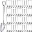 Zhehao 150 Pcs Shovel Spoons 6.1 Inch Stainless Steel Spoon Reusable Dessert Spoon for Ice Cream Fruit Coffee Home Restaurant Kitchen, Silver