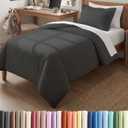 Duvet Cover Twin/Twin XL Size Set - Extra Soft Twin/Twin XL Duvet Cover 68" x 90" with 1 Pillow Sham - Hotel Luxury, Easy Care, Fade Free with Zipper Closures & Ties - Comfy & Breathable 09 - Charcoal (No Comforter)
