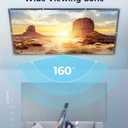 Aurzen 120-Inch Projector Screen, 16:9 4K HD, Foldable Anti-Crease, Portable Double-Sided Screen for Indoor/Outdoor Home Theater & Backyard, White (120 inches)
