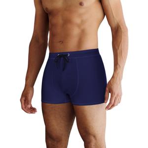 COOFANDY Men's Square Leg Swim Briefs Tight Swim Trunks Swimsuit Athletic Bathing Suit Swimwear with Liner (Medium, Solid - Navy Blue)