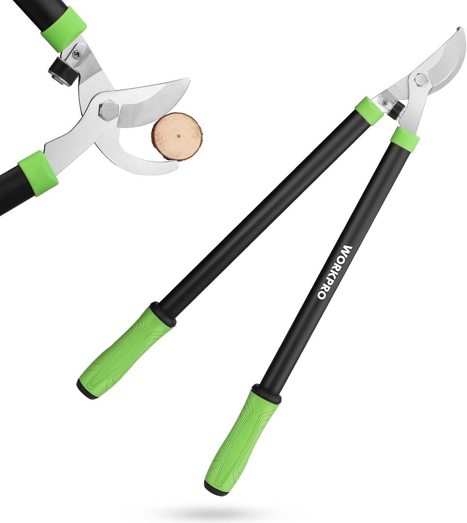 WORKPRO Bypass Lopper, 28" Branch Cutter with 65MN Spring Steel Blade, Heavy Duty Tree Trimmer with 1-3/16inch Cutting Capacity, Perfect for Cutting Shrubs and Branches