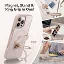 CASEKOO Ultra-Magnetic Stand for iPhone 16 Pro Max Case [Military Drop Protection] [Compatible with MagSafe] Shockproof Translucent Matte Slim Ring Holder Case for iPhone 16 ProMax 6.9", Gold