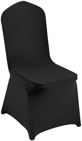 Amazon.com: VEVOR 50 Pcs Flat-Front Chair Covers Polyester Spandex Stretch Slipcovers for Wedding Party Dining Banquet, Black : Home & Kitchen