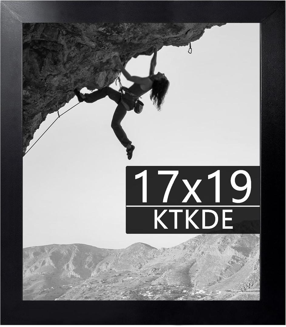 KTKDE 17x19 Poster Frame, Wall Gallery Picture Frames with Wooden frame for Horizontal or Vertical Wall Mounting