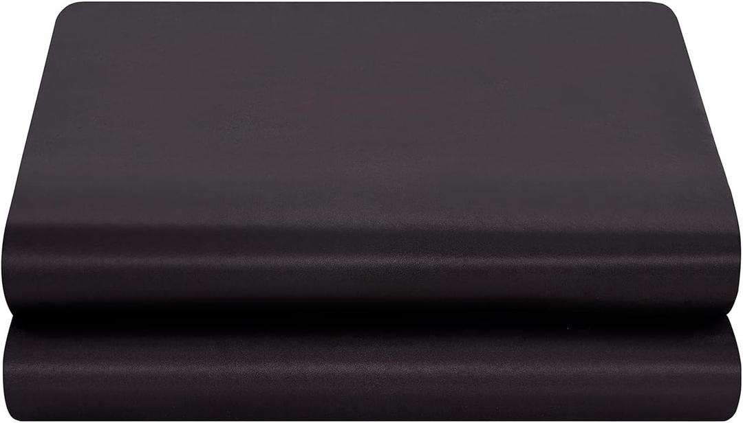 Satin Flat Sheet Only, Full Flat Sheet, 1 - Piece Black Top Sheet, Extra Soft Silk Flat Bed Sheets Sold Separately Full - Black
