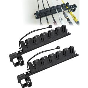 Aluminum Fishing Rod Holder for Truck, Heavy Duty Truck Bed Fishing Pole Holders, Stable Fishing Rod Storage Rack Holds 6 Rods with C-Clamp Mount and Vertical or Horizontal Placement for Space-Saving