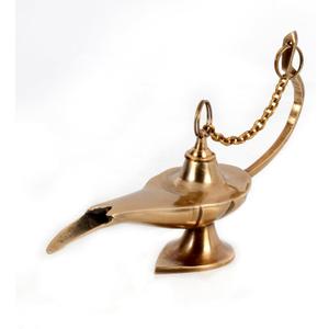 Antique Brass Oil Lamp Aladdin Magic Genie Lamp Vintage Decorative Table Decor for Home Office Shelf Gift