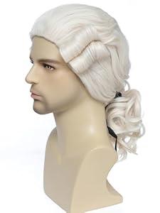 Judge Colonial Wig Long Wave Beige Wig Washington Halloween Costume Cosplay Wigs (Beige)