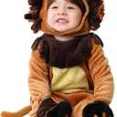 Halloween Baby Lion Costume for Toddler, Infant Cow Costume Onesie Animal Cosplay Jumpsuit Bodysuit (9-12 Months)