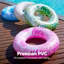 Sloosh 4 Pack Inflatable Pool Floats, Pool Tube Rings, Swim Tubes, Floaties Toys, Beach Swimming Party Toys for Kids and Adults