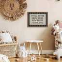 Framed You'll Never Know Dear How Much I Love You Wall Art, Vintage Nursery Blue Striped Pictures Wall Decor, Inspirational Quote Paintings Canvas Prints for Baby Boy Bedroom Living Room 16x24 inch