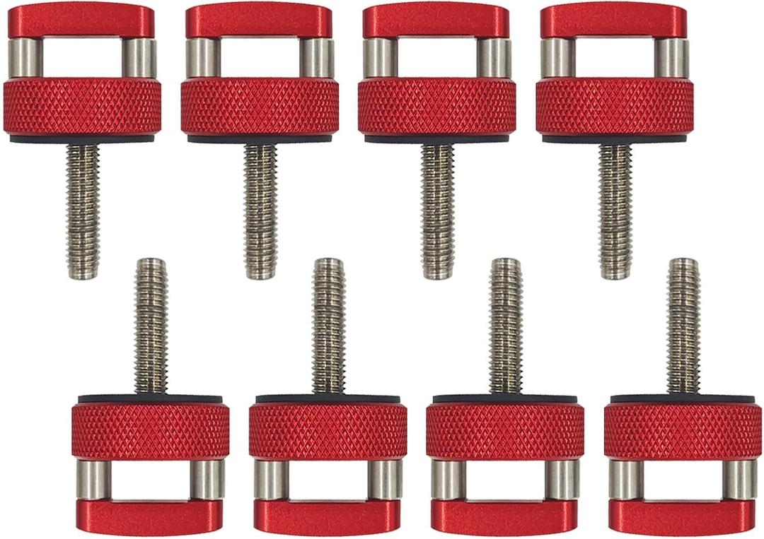 Hard Top Bolts for Jeep Wrangler JK 2007-2022, 6PCS/8PCS Thumb Screws with D-Ring, Tool-Free Removal, Billet Aluminum Quick Release Fastener for 2Dr & 4Dr Unlimited