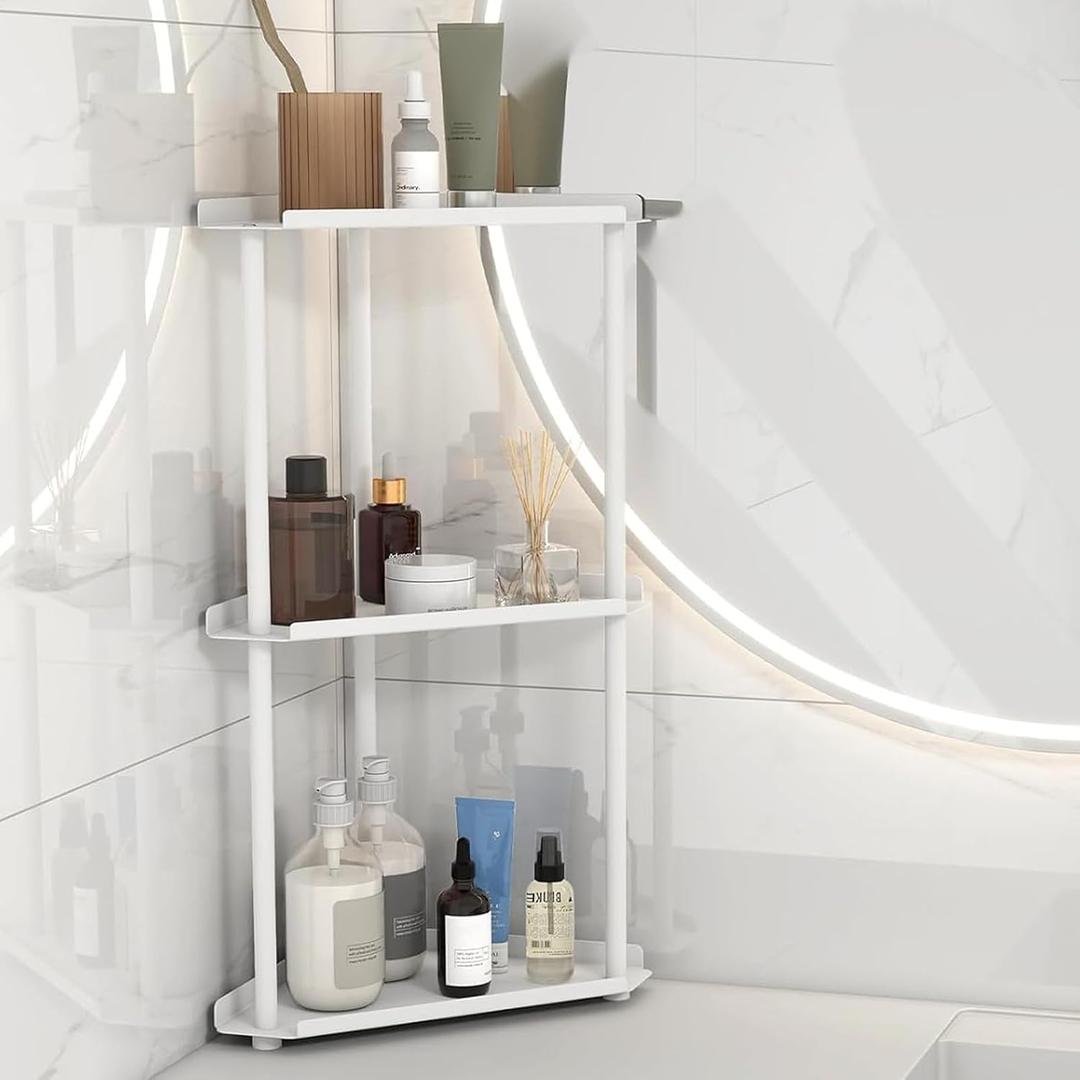 FLE 3 Tier Corner Bathroom Counter Organizer, Countertop Corner Shelf,Makeup Organizer and Storage for Bathroom