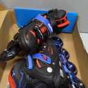 2PM SPORTS Inline Skates for Kids Boys Girls Ages 5-8 8-12 3-5 4-8 6-12 with Light Up Wheels, Adjustable Children's Roller Skates Blades for Toddler Beginner Youth Indoor Outdoor, Black (Medium 33-37)