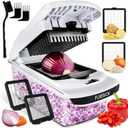Fullstar The Original Pro Chopper - Vegetable Chopper and Spiralizer, Food Chopper with Container, Fruit Slicer, Kitchen Gadgets & Accessories, Home Essentials (2 in 1, White)