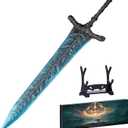 RACEROCKET Elden Ring Dark Moon Greatsword Straight Knight's Sword Model 11.8-Inch Metal Craft Sword with Display Stand Martial Arts Swords Action Figure Collectible Toy Desk Decor Party Supply Gift
