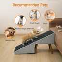 2-in-1 Dog Ramp and Stairs for Bed and Couch, 17 Inch High,Foldable Ottoman Ramp with Non-Slip Replaceable Carpet, Joint Relief for Small and Large Dogs