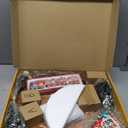 AMH 12 PCS Christmas Table Decorations Set with Oak Rotating Base  Xmas Town Village Centerpiece with Santa, Train, House, Trees & Figurines, Tabletop Decorations for Holiday Dining & Coffee Tables