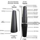 Dust Collection Cone Reducer 4-Inch to 2 1/2-Inch plus 6 Vacuum Hose Adapters Fits 1 1/16 to 1 3/4 inches Includes a Shop Vac Adapter 2 1/2-1 1/4 inch with Plastic Sleeve and 1 Rubber Reducer