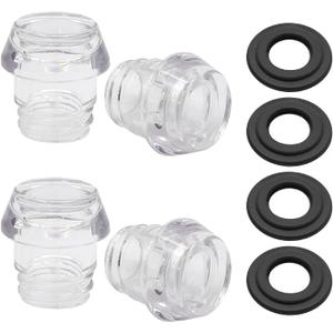 4PCS Plastic Knob Top and Washer Ring Replacement Transparent Coffee Percolators Pot Top