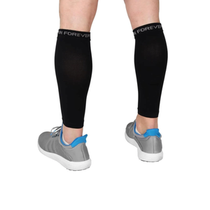 Run Forever Calf Compression Sleeves for Men and Women - Leg Compression Sleeve - Footless Compression Socks for runners Black 20-30MMHG