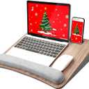 HUANUO Portable Lap Laptop Desk with Pillow Cushion, Fits up to 15.6 inch Laptop, with Anti-Slip Strip & Storage Function for Home Office Students Use as Computer Laptop Stand, Book Tablet (Medium, Wood Grain)