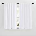 NICETOWM Window Treatment Curtain Panels - (White Color) W42 x L40, 2 Pieces, Semi Blackout Window Treatment Drape Panel for Kids Bedroom