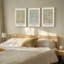 Framed William Morris Canvas Wall Art for Living Room, 3 Piece Large Vintage Sage Green Artwork for Walls Nature Floral Botanical Picture Prints for Bedroom, Hallway, Home Office Wall Decor, 16x24, 16"W x 24" H x 3Pcs