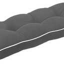 Favoyard Outdoor Bench Cushion 48 x 16 Inch Water-Resistant & 3-Year Fade Resistant Patio Furniture Cushions Tufted Garden Seat Pads for Indoor/Outdoor Porch Sofa Settee Couch with Ties, Dark Grey