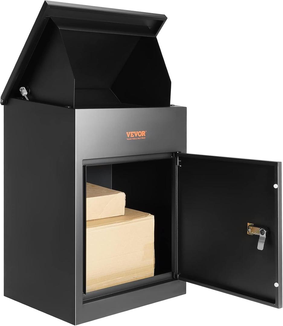 VEVOR Package Delivery Boxes for Outside, Extra Large Mailbox with Coded Lock, Galvanized Steel Wall Mounted Mailboxes 17.3"x13.8"x22.8", Anti-Theft Baffle, IPX3 Waterproof for Porch, Curbside