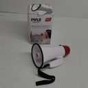 Pyle 20W Megaphone Bullhorn - 5.4'' x 8.6'' Portable Megaphone, Projection Range Up to 800 Sq. Yards, Voice Talking & Siren Alert, Shoulder Strap, Battery Operated, (White)
