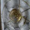 CVKASH 5 -Lights Crystal Gold Chandelier Fixture Modern Semi Flush Mount Ceiling Light with E12 Ceiling Lighting for Bedroom Living Room Kitchen Hallway Dining Room,D15.35 x H20.07