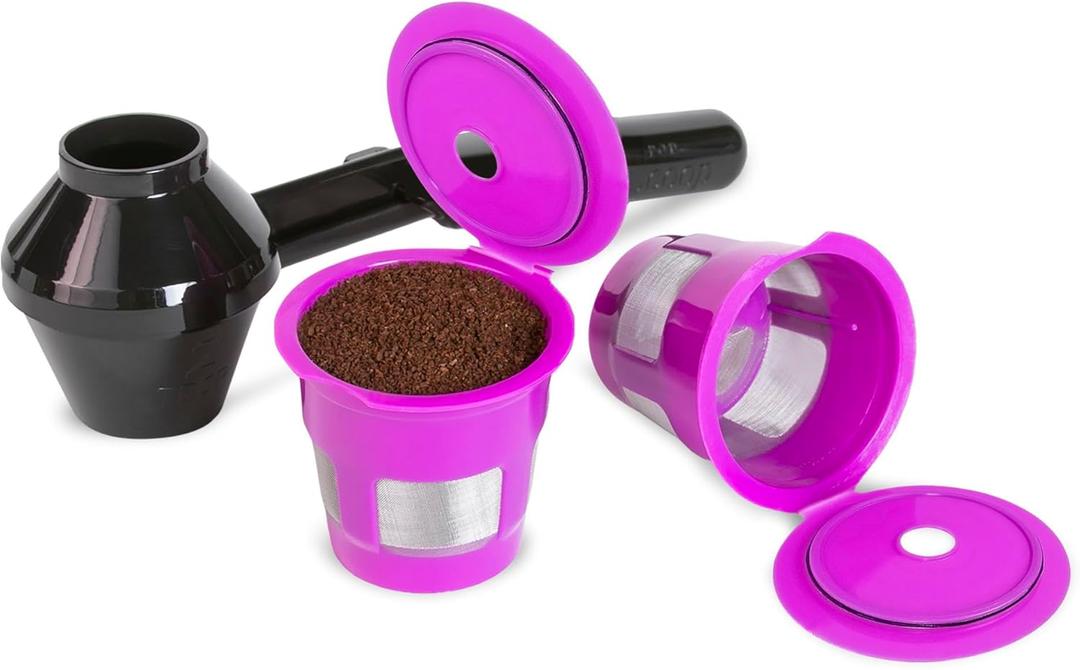 Cafe Fill Value Pack by Perfect Pod - 1-Stream Reusable K Cup Coffee Pod Filters & Scoop, Compatible with Keurig K-Duo, K-Mini, 1.0, 2.0, K-Series and Select Single Cup Coffee Makers