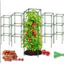 Legigo 6 Pack Square Tomato Cages for Garden- Up to 45 Inch Tomato Trellis Plant Cages Support, Tomato Stakes and Supports Cage for Climbing Vegetables Raised Garden Bed Cucumbers Peppers Flowers