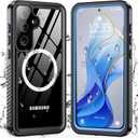 ANTSHARE Magnetic for Samsung Galaxy S25 FE Case, Waterproof with Built in Screen Protector & Camera Protection, [Compatible with MagSafe] [IP68 Underwater], Full Body Rugged Phone Case 6.7'' - Blue