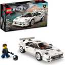 Lego Speed Champions Lamborghini Countach 76908, Race Car Toy Model Replica, Collectible Building Set with Racing Driver Minifigure