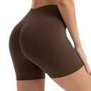 Women's Workout Shorts High Waist Scrunch Butt Gym Booty Shorts (Brown, M)